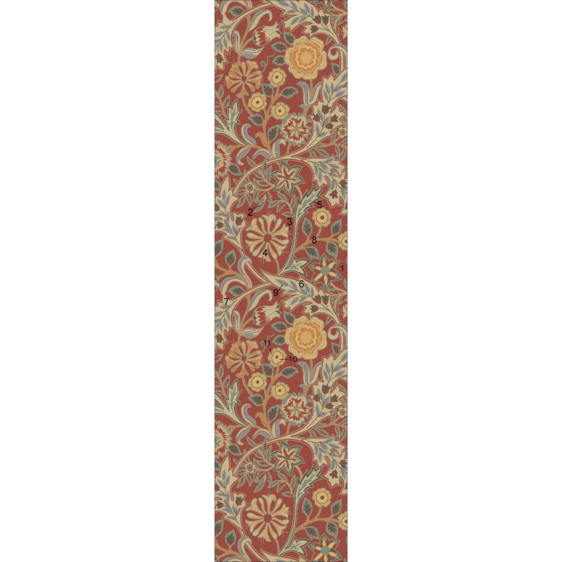 Wilhelmina Floral Runner Rugs 127400 in Russet by William Morris