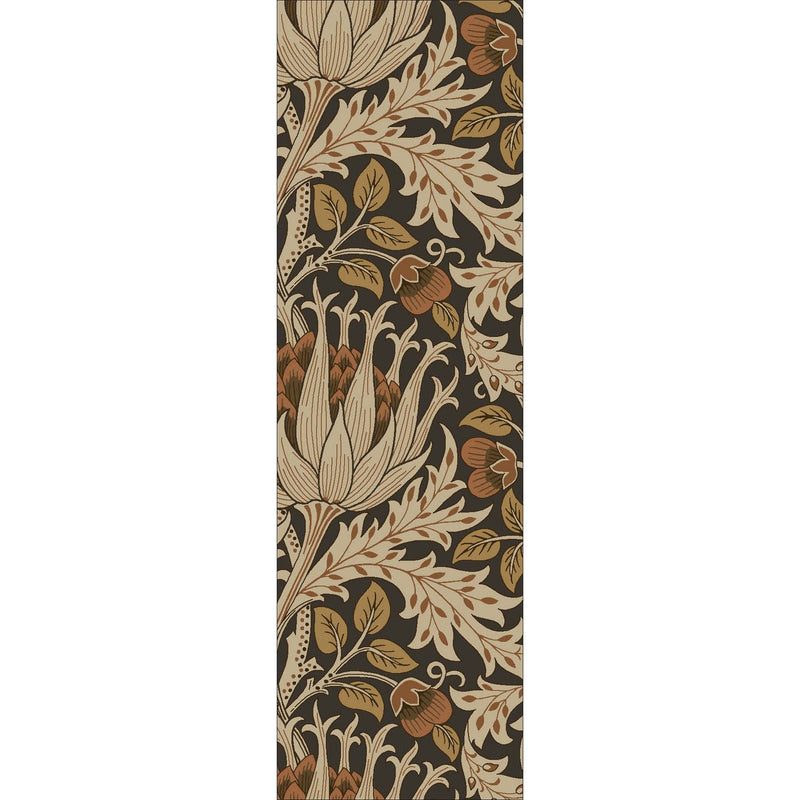 Artichoke Runner Rugs 127103 in Amber Charcoal By William Morris