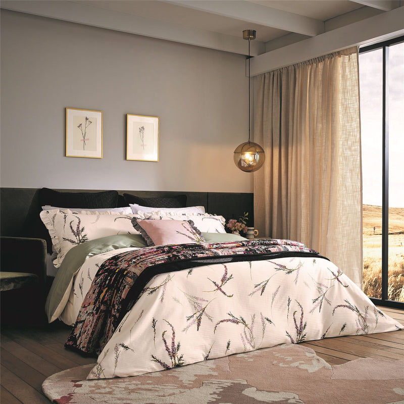Heather Floral Bedding Duvet Cover and Pillowcase by Ted Baker in Blush Pink