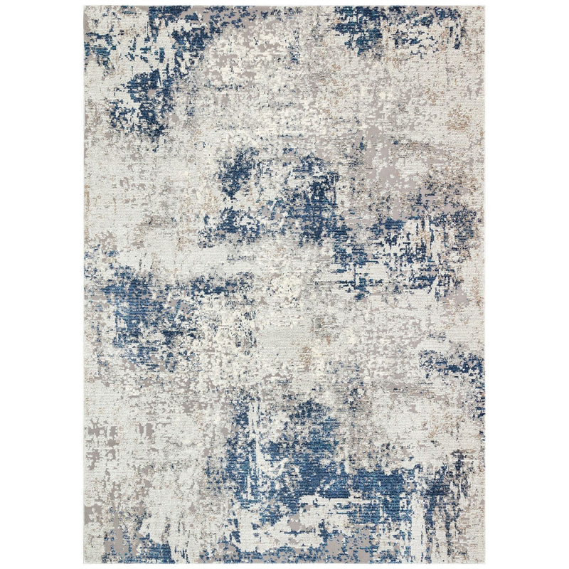 Rossa ROS03 Abstract Rug by Concept Loom in Blue