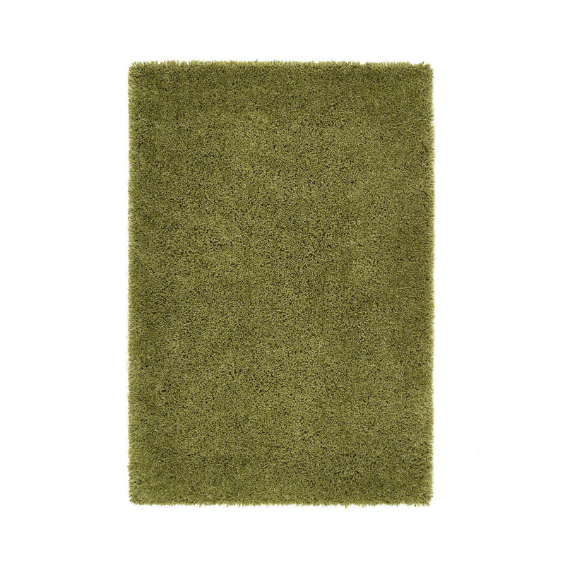 Chicago Shaggy Modern Plain Rugs in Olive