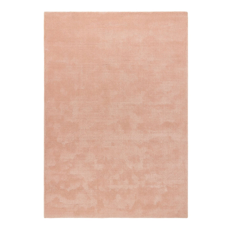 Hush Plain Dye Woven Wool Rugs in Coral Pink