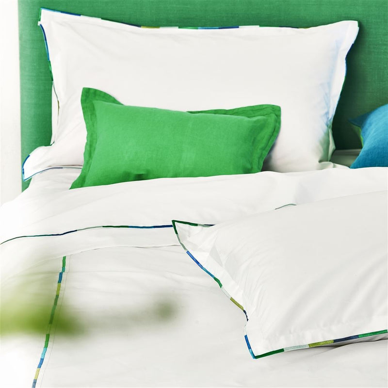 Pimlico Plain Duvet Cover and Pillowcase in Aqua Blue by Designers Guild