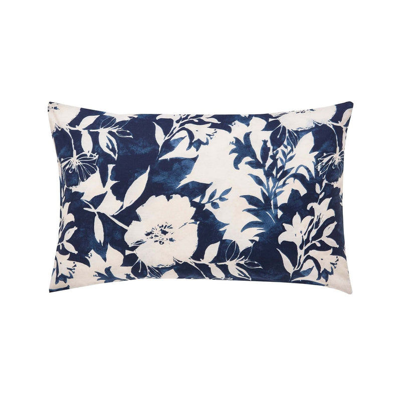 Lilium Floral Bedding and Pillowcase By Helena Springfield in Indigo Blue