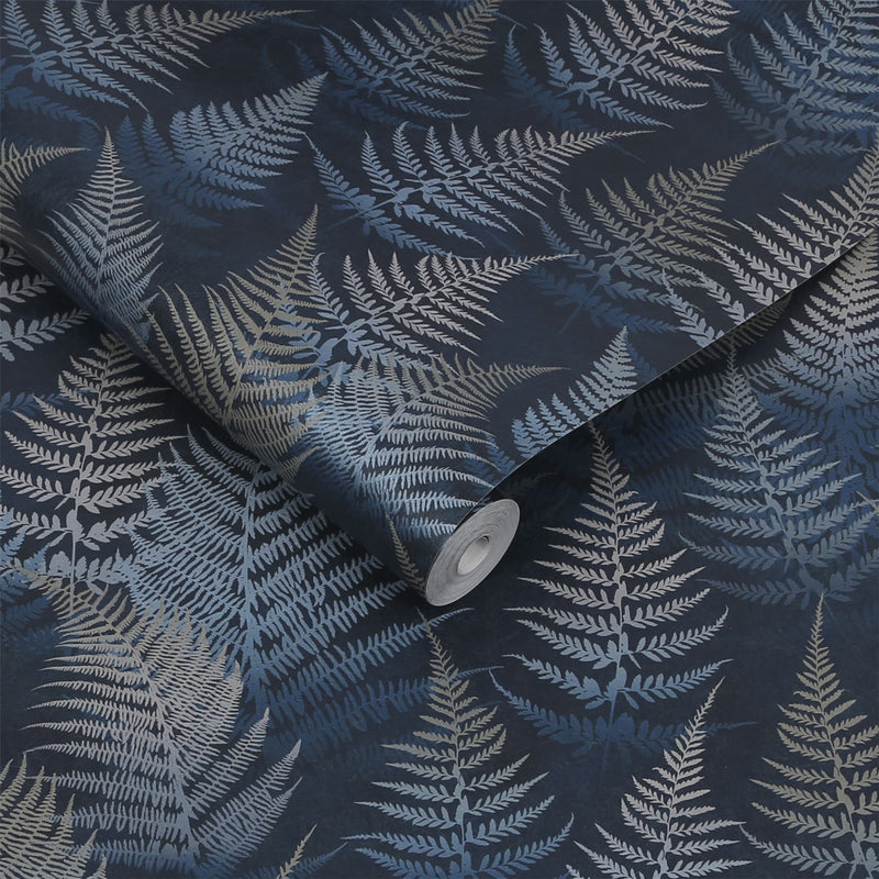 Woodland Fern Wallpaper 120378 by Clarissa Hulse in French Navy
