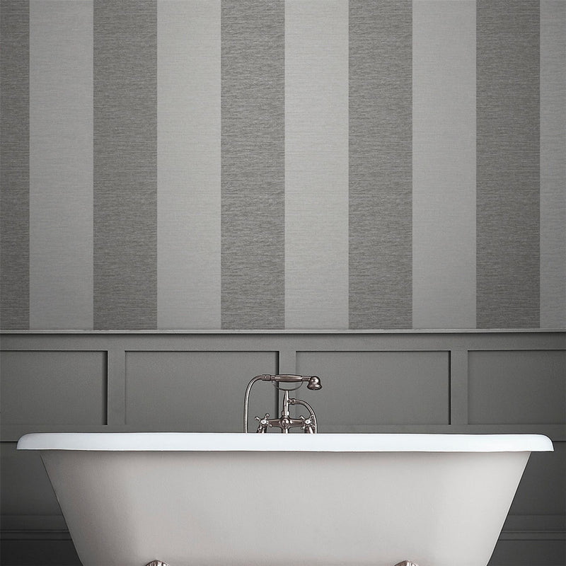 Atelier Stripe Wallpaper 107868 by Graham & Brown in Slate Grey