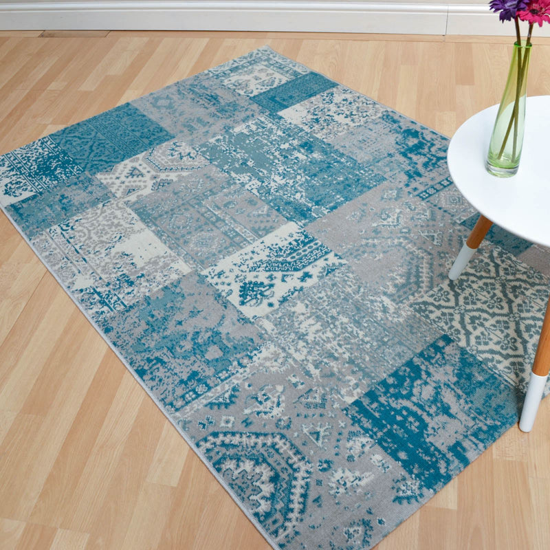 Revive Rugs RE07 in Blue