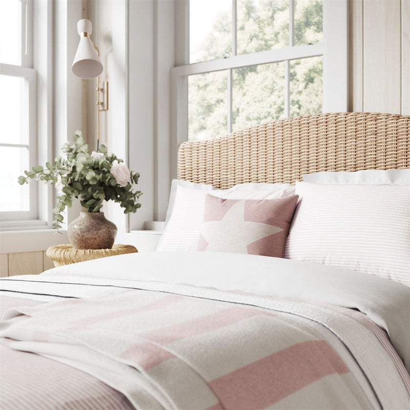 Long Island Ticking Stripe Bedding by Helena Springfield in Pink