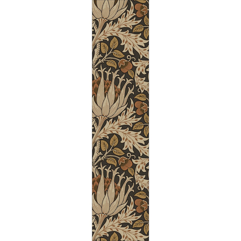 Artichoke Runner Rugs 127103 in Amber Charcoal By William Morris