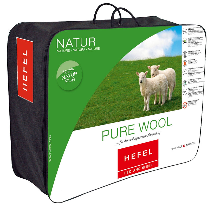 Pure Wool All-Year 10.5 Tog Duvet By Hefel in White