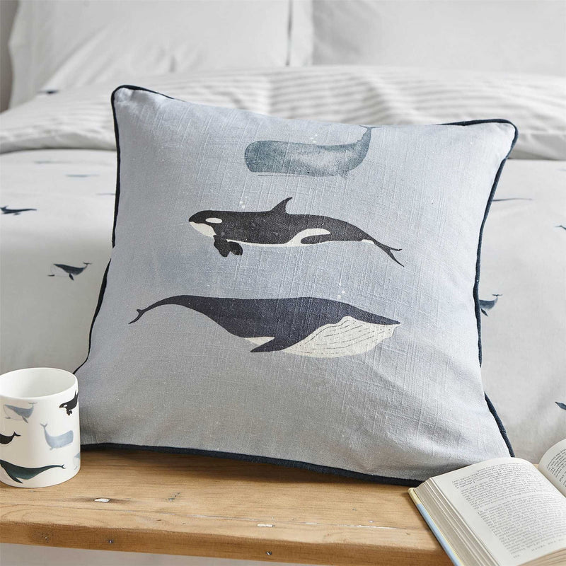 Whale Bedding and Pillowcase By Sophie Allport in Seafoam