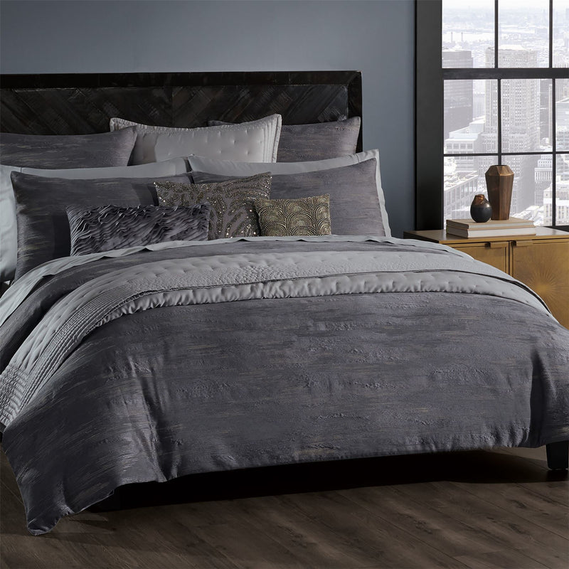 Donna Karan Gravity Jacquard Bedding in Charcoal Grey