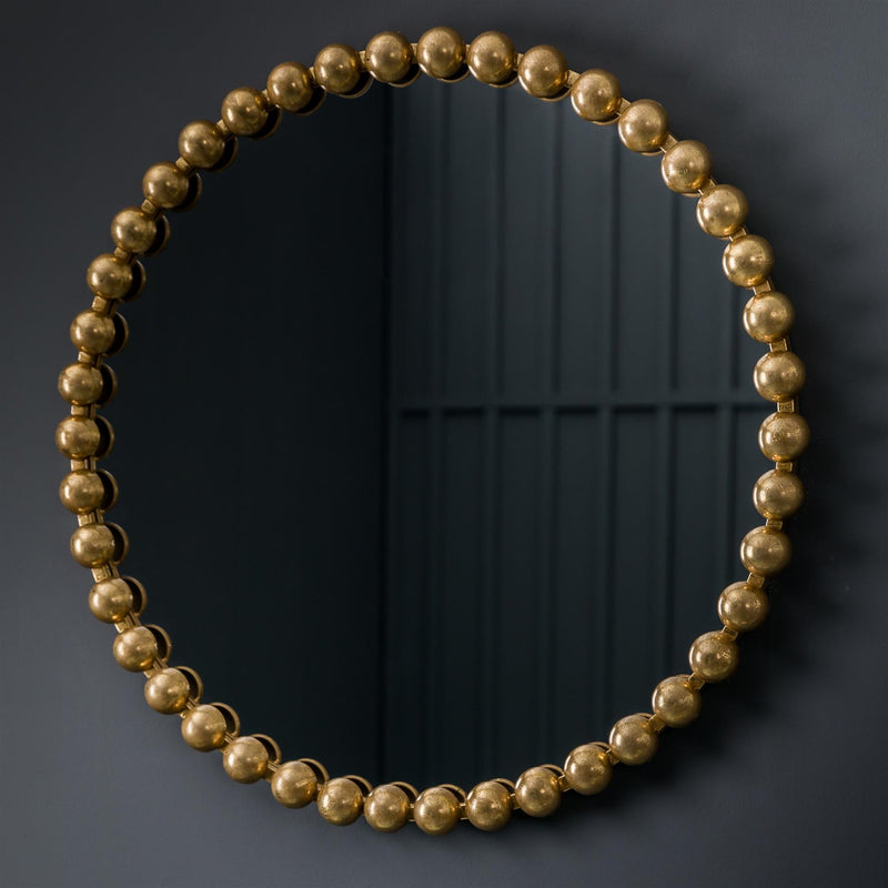 Eamon Round Mirror in Gold
