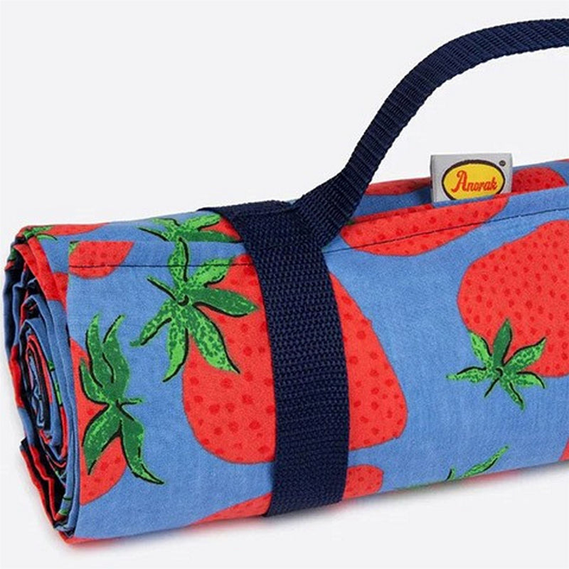 Strawberry Picnic Blanket by Anorak in Red