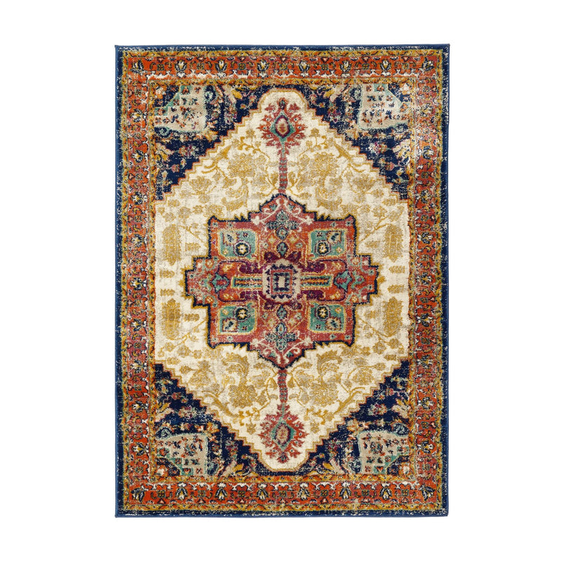 Granada Traditional Persian Floral Rugs in Amber Yellow