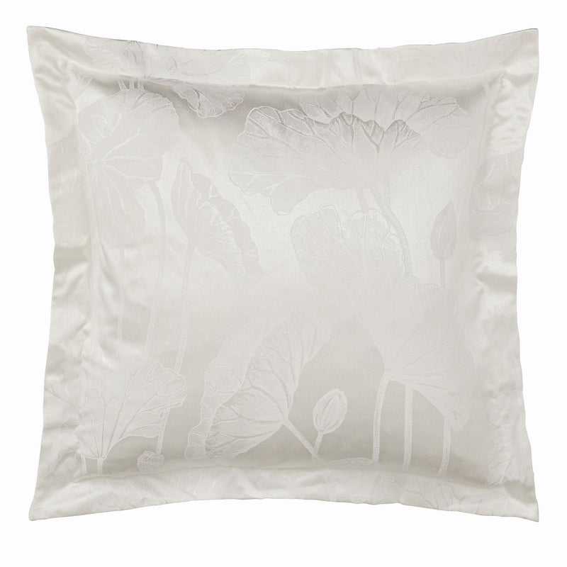 Lotus Leaf Jacquard Bedding by Sanderson in Ivory White