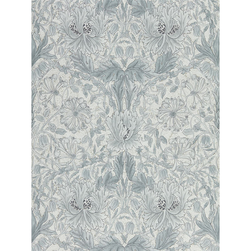 Pure Honeysuckle and Tulip Wallpaper 216524 by Morris & Co in Cloud Grey