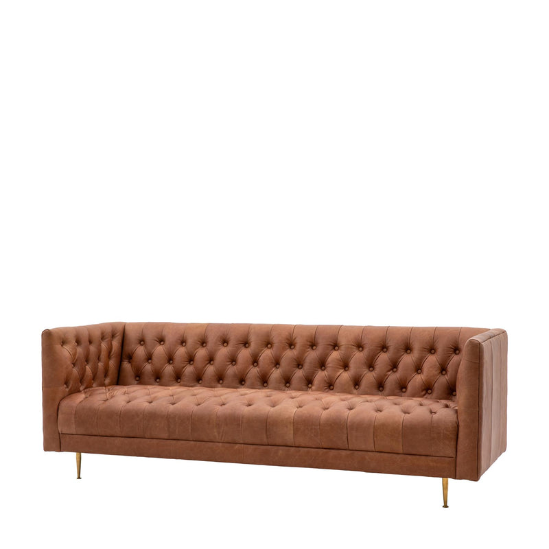 Bucharest Antique Sofa in Brown Leather
