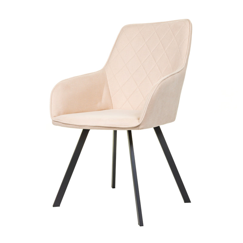 Francesca Beige Dining Chair With Black Legs