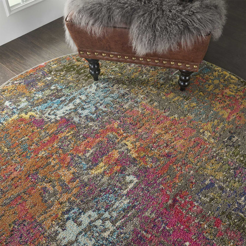 Celestial Abstarct Circle Rugs CES14 in Sunset by Nourison