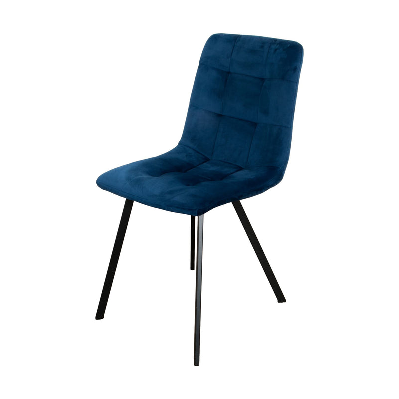 Jemma Squared Navy Blue Velvet Dining Chairs set of 2