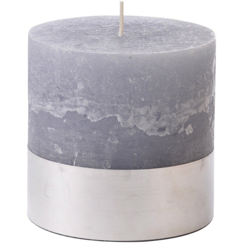 Light Grey Pillar Candle