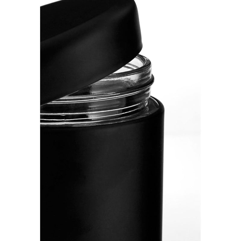 Small Black Glass Storage Jar