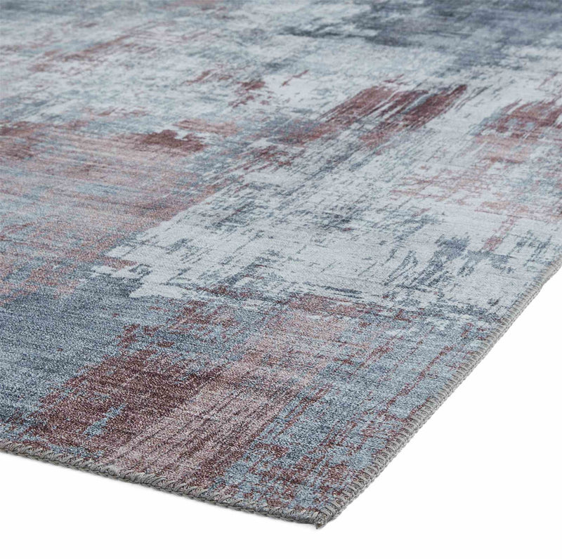Rio G5536 Modern Distressed Abstract Rug in Grey Rose