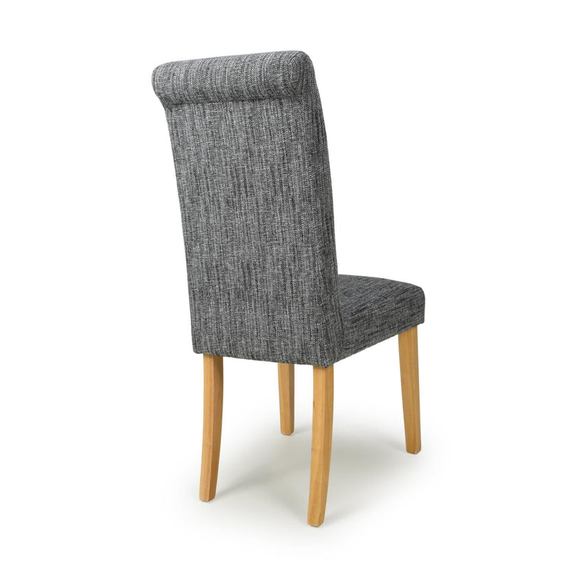 Declan Grey Weave Dining Chair in Natural Legs set of 2