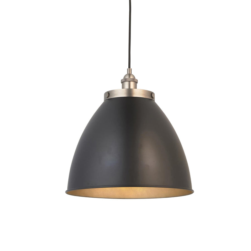 Archer Industrial Pendant Ceiling Light in Pewter Grey Large
