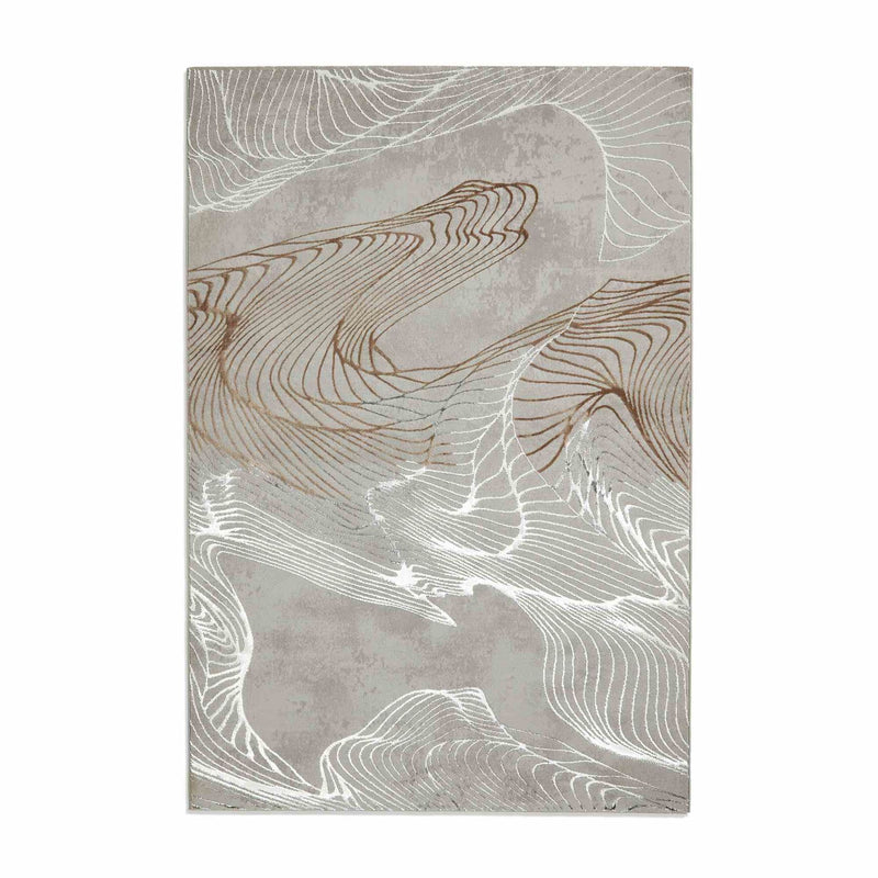 Creation 50054 Abstract Rugs in Grey Ivory White