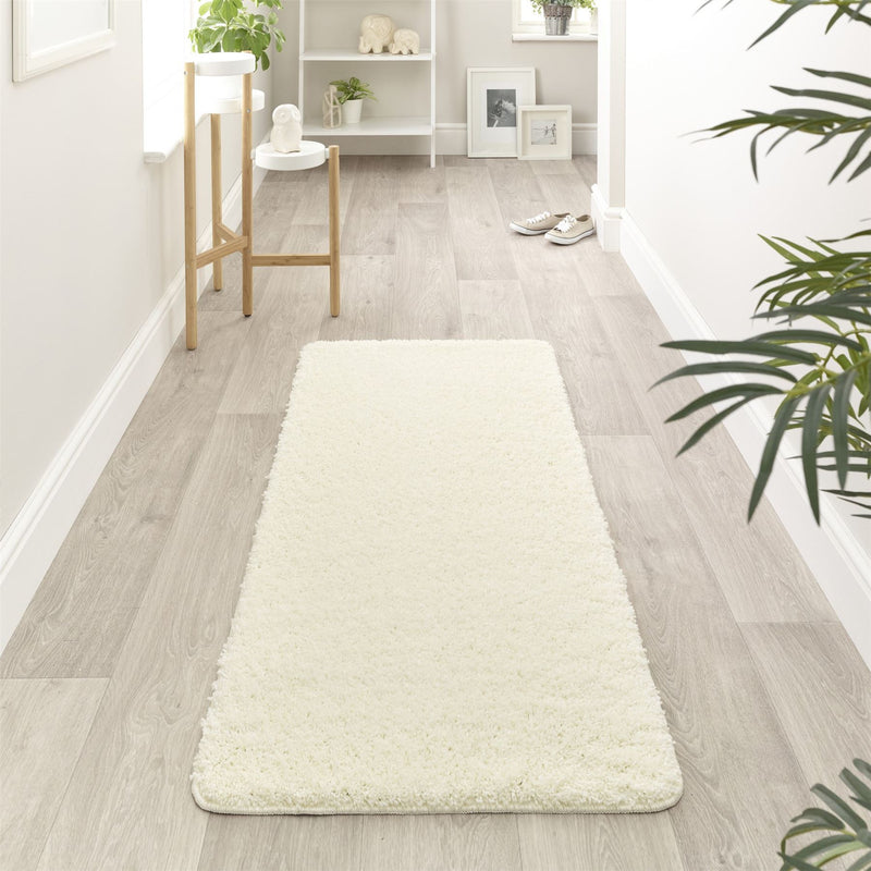 Buddy Washable Hallway Runner Rugs in Ivory