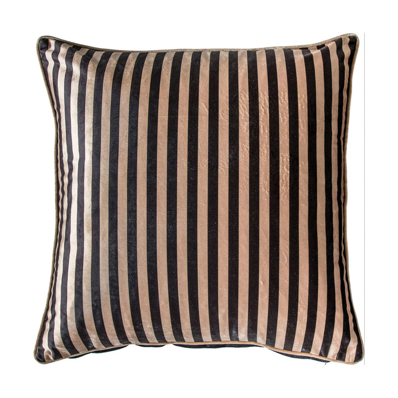Humbug Velvet Stripe Cushion in Black and Gold
