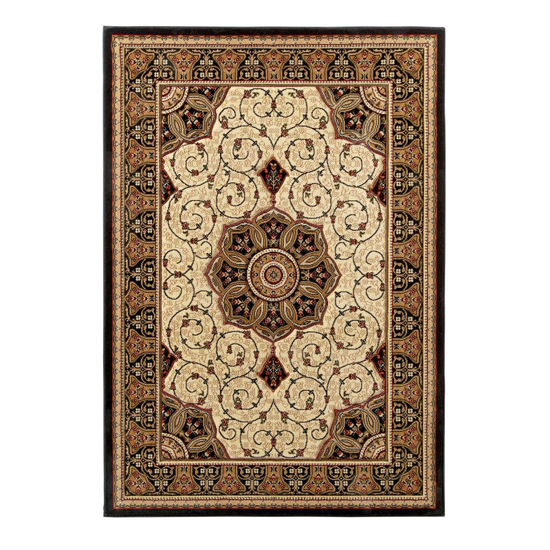 Heritage 4400 Traditional Medallion Rugs in Black Cream