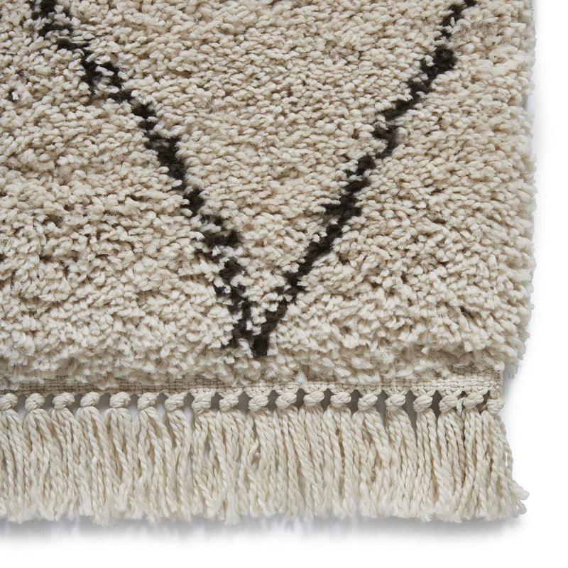 Moroccan Contemporary Shaggy Style Deep Soft Pile Carpet Boho 8280 Rugs in Beige
