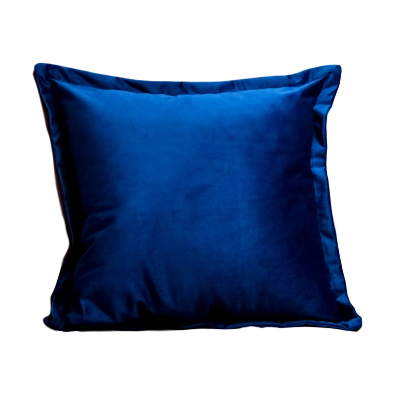 Windsor Velvet Border Cushion in Navy Blue