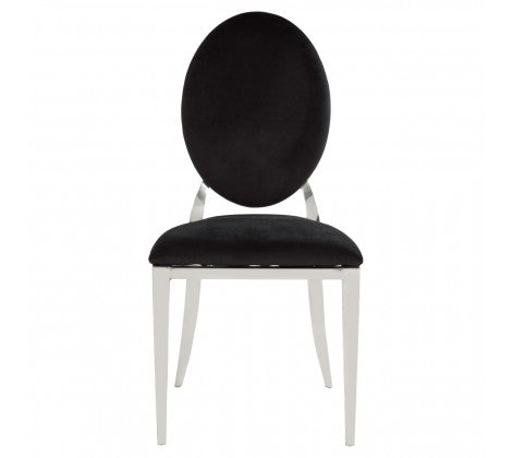 Adaline Black and Silver Oval Back Dining Chair