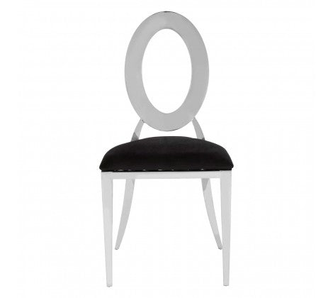 Adaline Silver Frame Oval Back Dining Chair