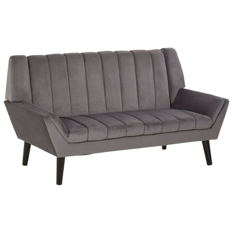 Grey Panelled 2 Seater Sofa