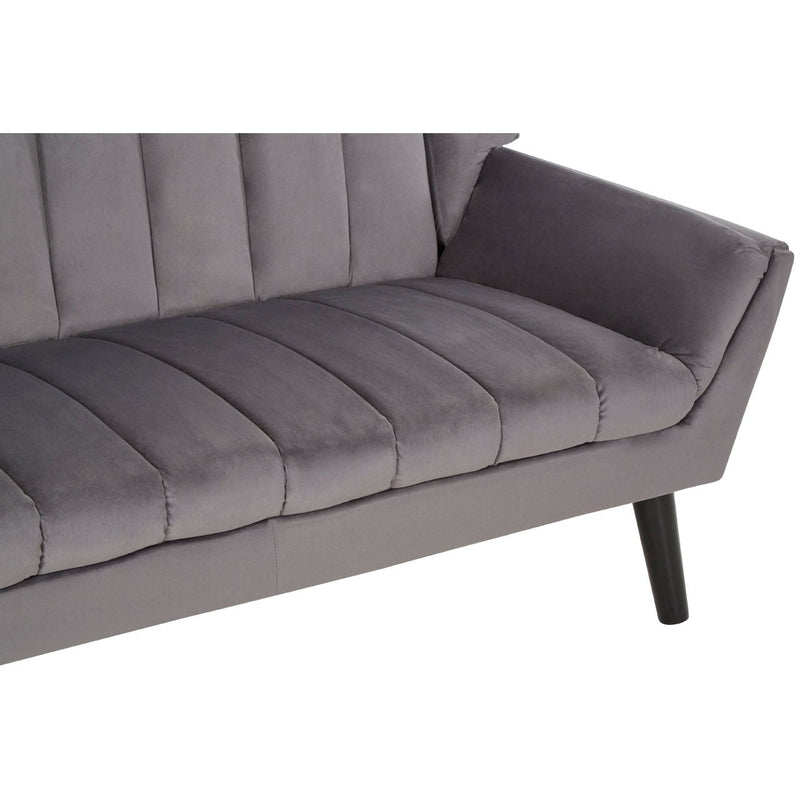 Grey Panelled 2 Seater Sofa