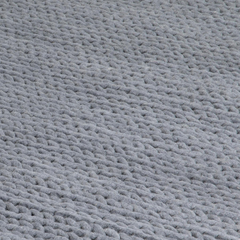 Anise Chunky Knit Wool Rugs in Grey