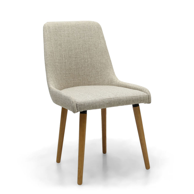 Cali Flax Effect Natural Beige Dining Chair set of 2