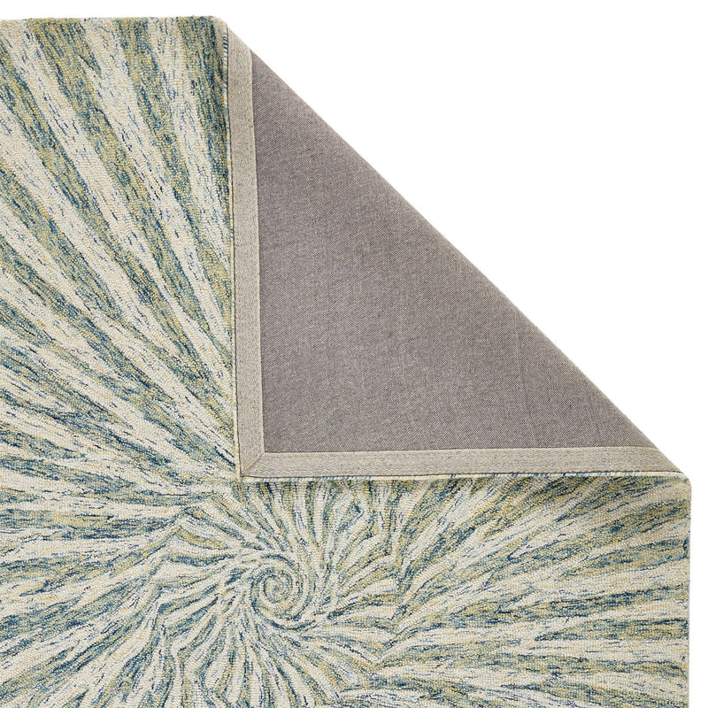 Elements Abstract Vortex Wool Rug in Green