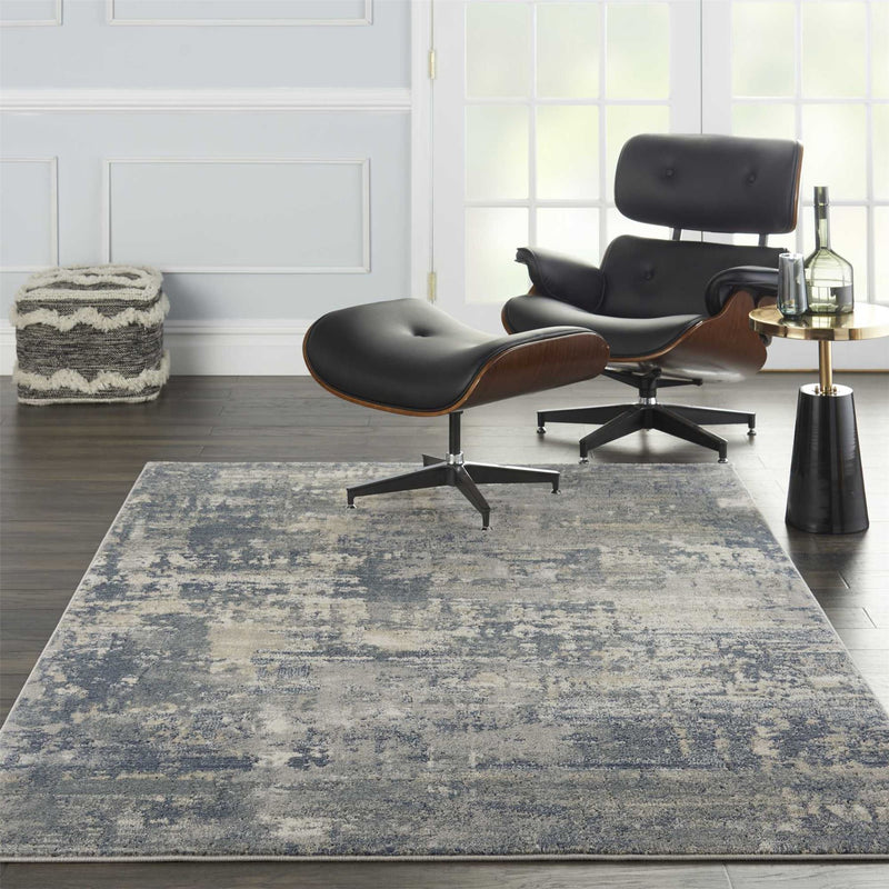 Quarry QUA04 Abstract Distressed Rugs in Grey Beige by Nourison