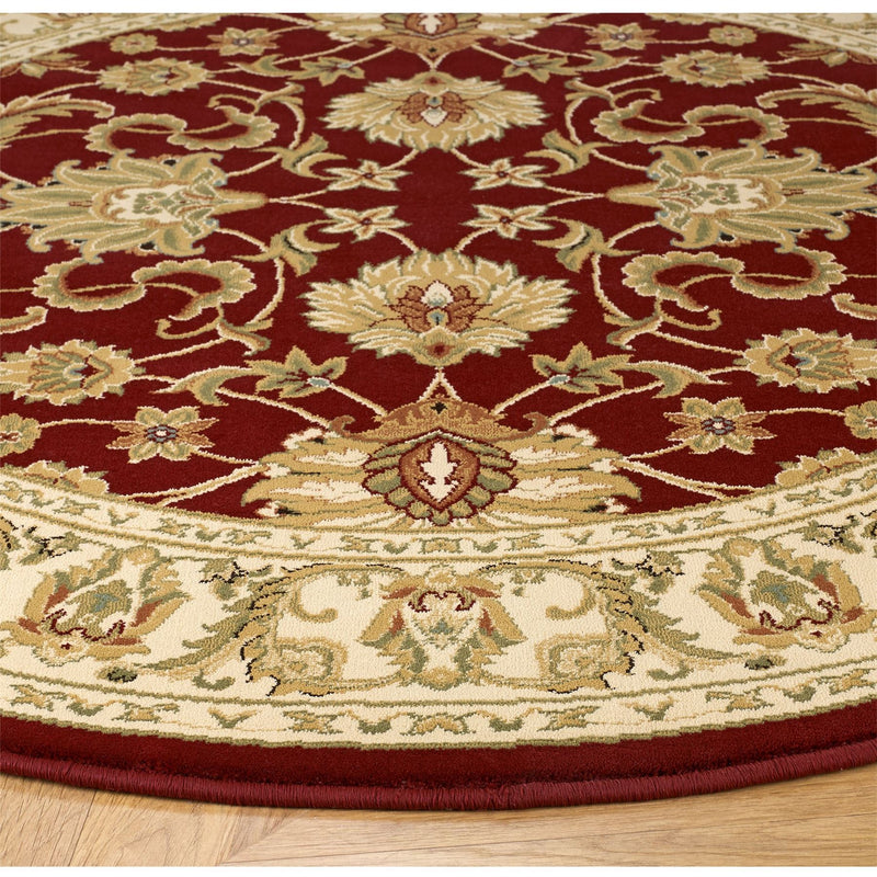 Kendra Traditional Round Circle Rug 45 M in Red