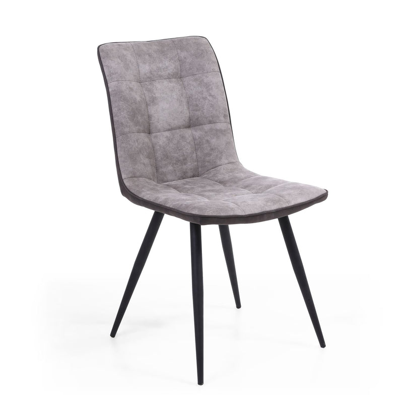 Oliver Suede Effect Dark Grey Dining Chair set of 2