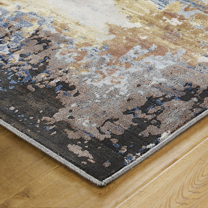 Astro Abstract Distressed Woven Rugs in Multi 530