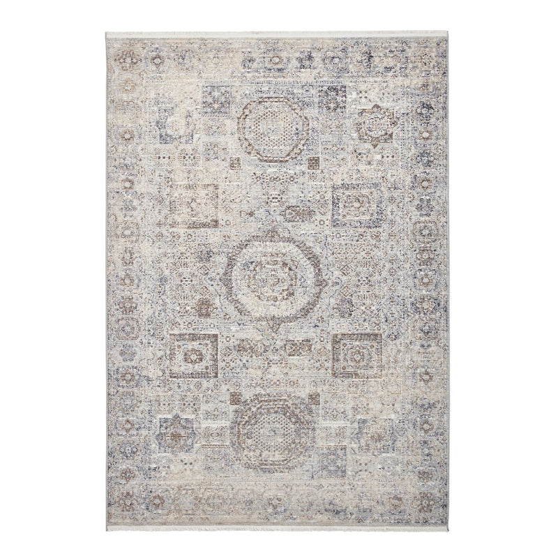 Athena 18599 Traditional Tassel Rugs in Grey