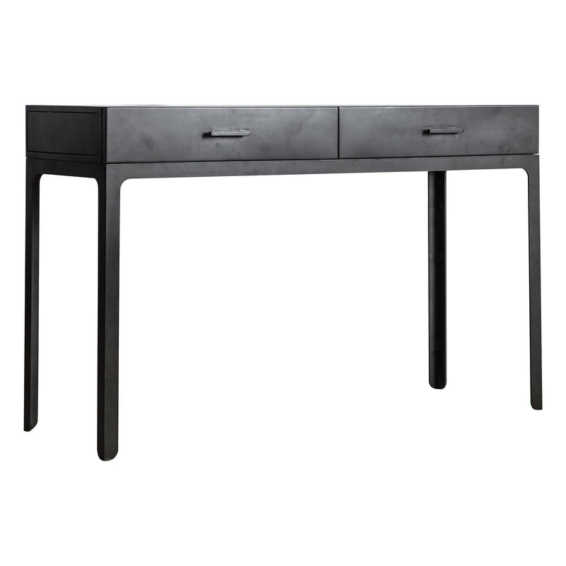 Mason Wood & Iron 2 Drawer desk in Dark Grey