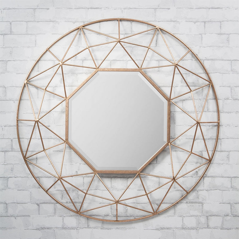Luxe Tapi Prismatic Round Mirror in Gold